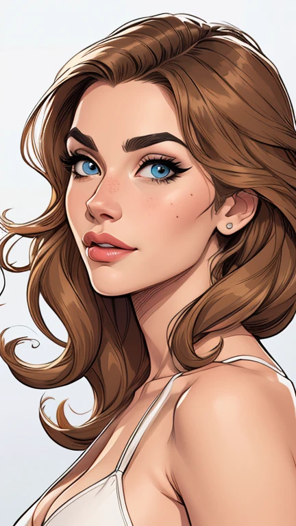 estilo de desenho animado:1.2), mulher brasileira draw ART Artline fundo branco mulher Imagem de desenho animado de uma mulher , roupas sensuais , garota super valente destemida , cartoon style illustration, estilo de arte dos desenhos animados, estilo de arte dos desenhos animados, digital illustration style, design de personagens altamente detalhado, arte digital detalhada fofa, City fan art, design de personagem retrato, beautiful digital illustration, retrato de alta qualidade, arte em quadrinhos, retrato do design do personagem, white background Busty without clothes and medium breasts female character cartoon style dressed in Fallout 4 uniform