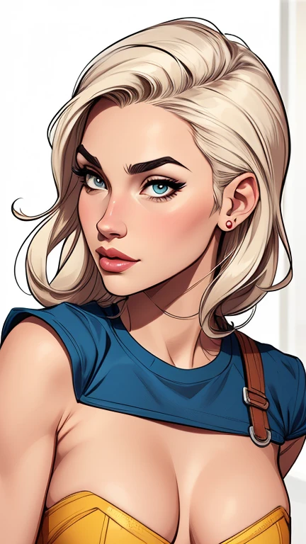 estilo de desenho animado:1.2), mulher brasileira draw ART Artline fundo branco mulher Imagem de desenho animado de uma mulher , roupas sensuais , garota super valente destemida , cartoon style illustration, estilo de arte dos desenhos animados, estilo de arte dos desenhos animados, digital illustration style, design de personagens altamente detalhado, arte digital detalhada fofa, City fan art, design de personagem retrato, beautiful digital illustration, retrato de alta qualidade, arte em quadrinhos, retrato do design do personagem, white background Busty without clothes and medium breasts female character cartoon style dressed in Fallout 4 uniform