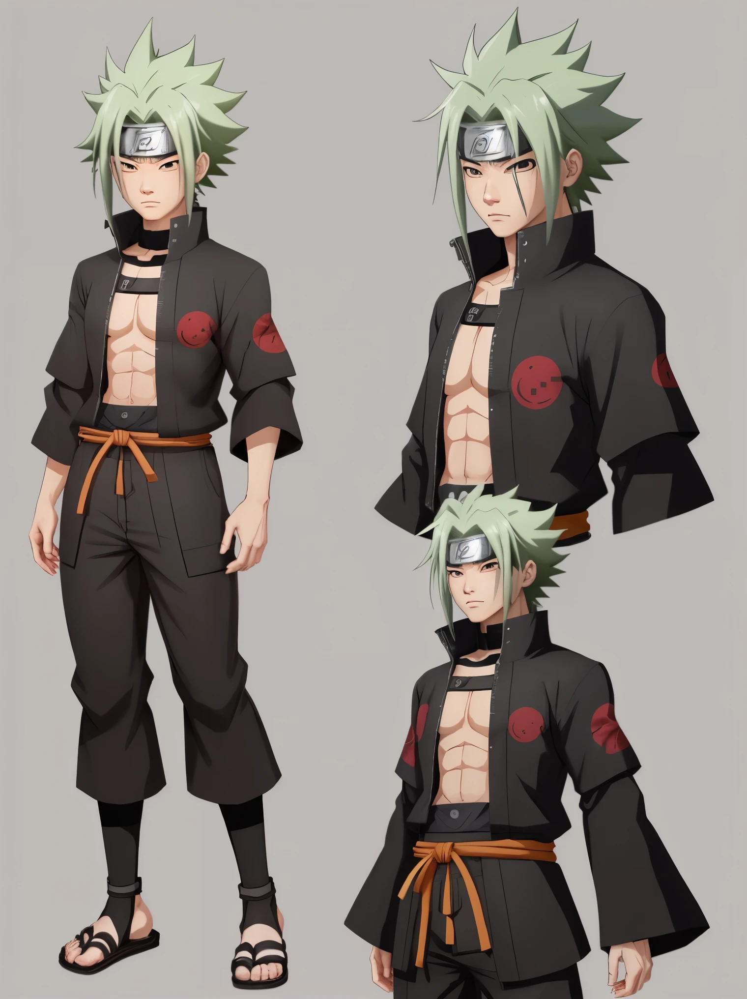 Visualizing Xiao from Genshin Impact in the art style of Naruto would involve several key adjustments. First, Xiao's character design would need to be simplified to match the more streamlined and angular style of Naruto. His clothing might become more stylized, with exaggerated proportions and bold linework. Additionally, his facial features would likely be altered to fit the distinct Naruto aesthetic, with larger eyes and more pronounced expressions. Overall, Xiao's design would be adapted to seamlessly blend into the world of Naruto while retaining his unique characteristics.