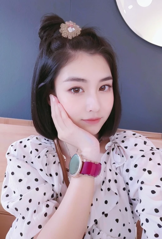 17 year old girl , Dress in anime style , Big eyes , Dark eyebrows , Stand your whole body. , small waist , Her figure is like an hourglass.., hourglass shape , Good shape , black hair, short bobtail hair,high waist shirt,low waist pants,sharp, Realistic picture,wet,realistic eyes,high resolution,The eyesight is the same..,sparkle in eyes