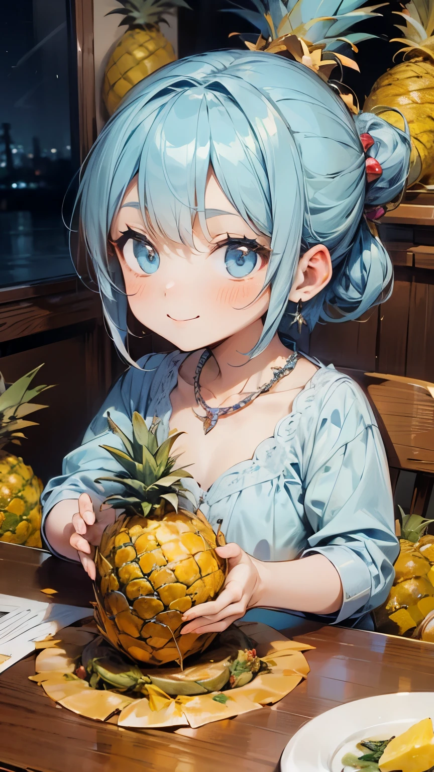 smile、slim limbaster piece、Delicious looking pineapple