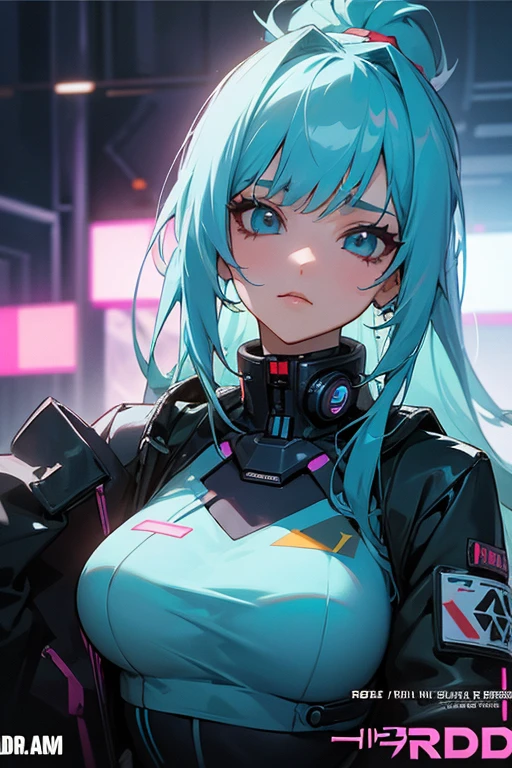 Hatsune Miku Vocaloid, Twin Tails, Light Blue Eyes, Light Blue Hair, Bodysuit, Cyber punk, Ultimate Physical Beauty, Beautiful Eyes, embarrassed look , Bigchest, 8K CG, Top Quality, Best Image Quality,