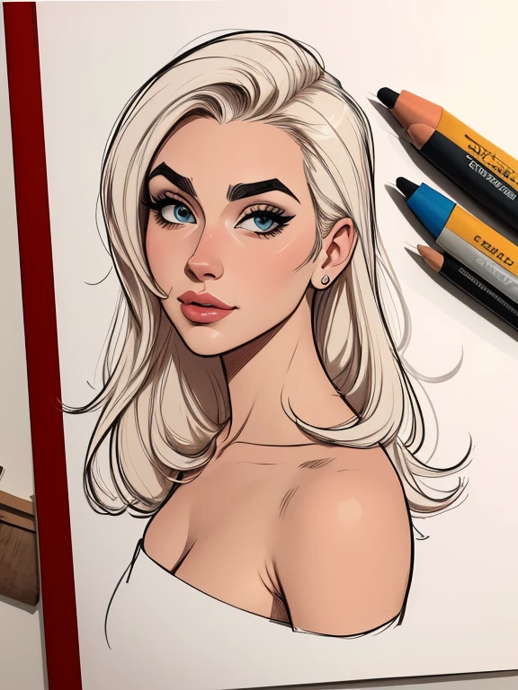 estilo de desenho animado:1.2), draw ART Artline fundo branco mulher Imagem de desenho animado de uma mulher , roupas sensuais , garota super valente destemida , cartoon style illustration, estilo de arte dos desenhos animados, estilo de arte dos desenhos animados, digital illustration style, design de personagens altamente detalhado, arte digital detalhada fofa, City fan art, design de personagem retrato, beautiful digital illustration, retrato de alta qualidade, arte em quadrinhos, retrato do design do personagem, white background Busty without clothes and medium breasts female character cast of friends with 1990s clothes ;penteado estilo cartoon