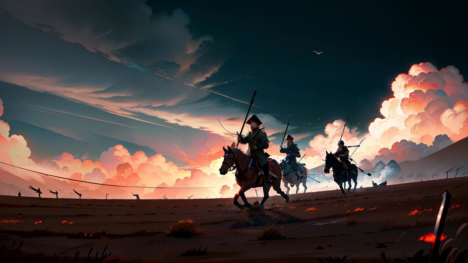(Masterpiece, Best Quality, Historical Scene, Thousands of Muslim Turkish Soldiers, Swords and Shields, Relentless War),
(Highly-detailed, Realistic, Cinematic, Battle Scene, Muslim Turkish Army, Historical Epoch),
(Authentic, Detailed Uniforms, Turbaned Heads, Perspiring Faces, Determined Look, Wide-Angle Shot),
(Masterpiece, High Quality, 1080p Wallpaper, Historical Reenactment, Turkish Soldiers' Valor, Darkening Skies),
(Dramatic Lighting, Infrared Filter, Blood on their Swords, Gritty