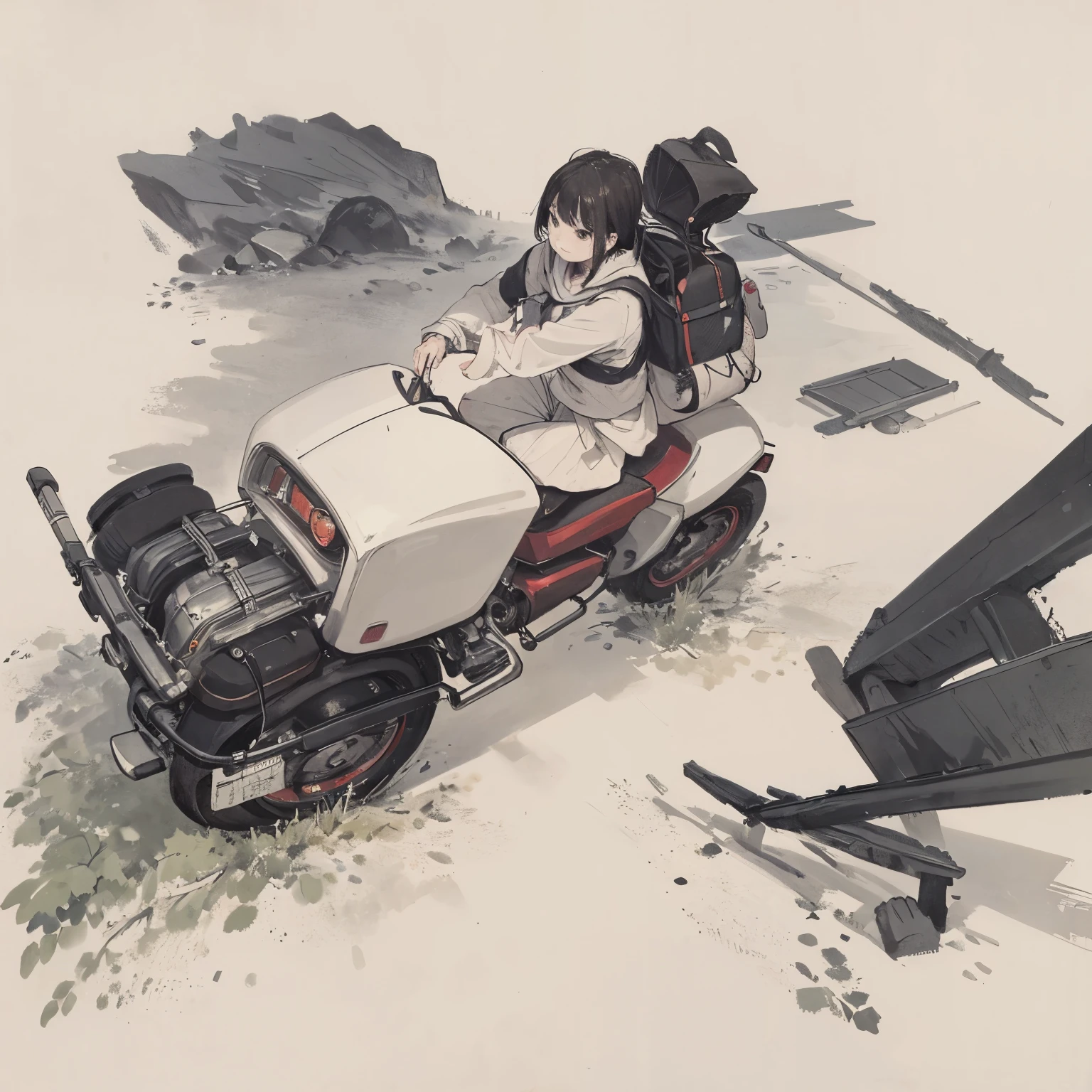 (master paintings,best quality:1.2),White sports car,White background