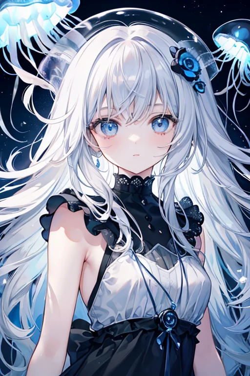 (Obra maestra, La mejor calidad, ultrahigh resolution), 1girl, standing, , white office shirt, black pleated skirt, ((light brown, light brown hair:0.7), long hair cut, pale skin, ((blue eyes)), glowing_eyes, neon eyes, (ultra detailed eyes, beautiful and detailed face, detailed eyes), ((centered)), smile, ((wide shot)), facing viewer, eye level, (blurry background, bright snowy background, winter), flat chested, looking at viewer, ((half closed eyes)), ((perfect hands)), (((head, arms, hips, elbows, in view))), ((hands behind back)), empty eyes, beautiful lighting, outside, outdoors, background, defined subject, 25 years old,