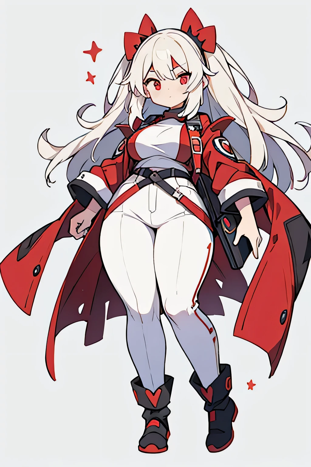 human aceburn pokemon; big breasts;full body;Aceburn Pokemon-inspired costumes;female;white clothes;white hair;red eyes;soccer;red pants;background white;No background;thick thighs