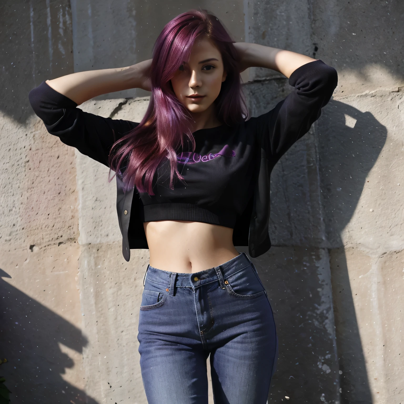 cheveux, long, de couleur, violet, et rose, magenta, crepuscule, violet foncer, rose foncer, fushia