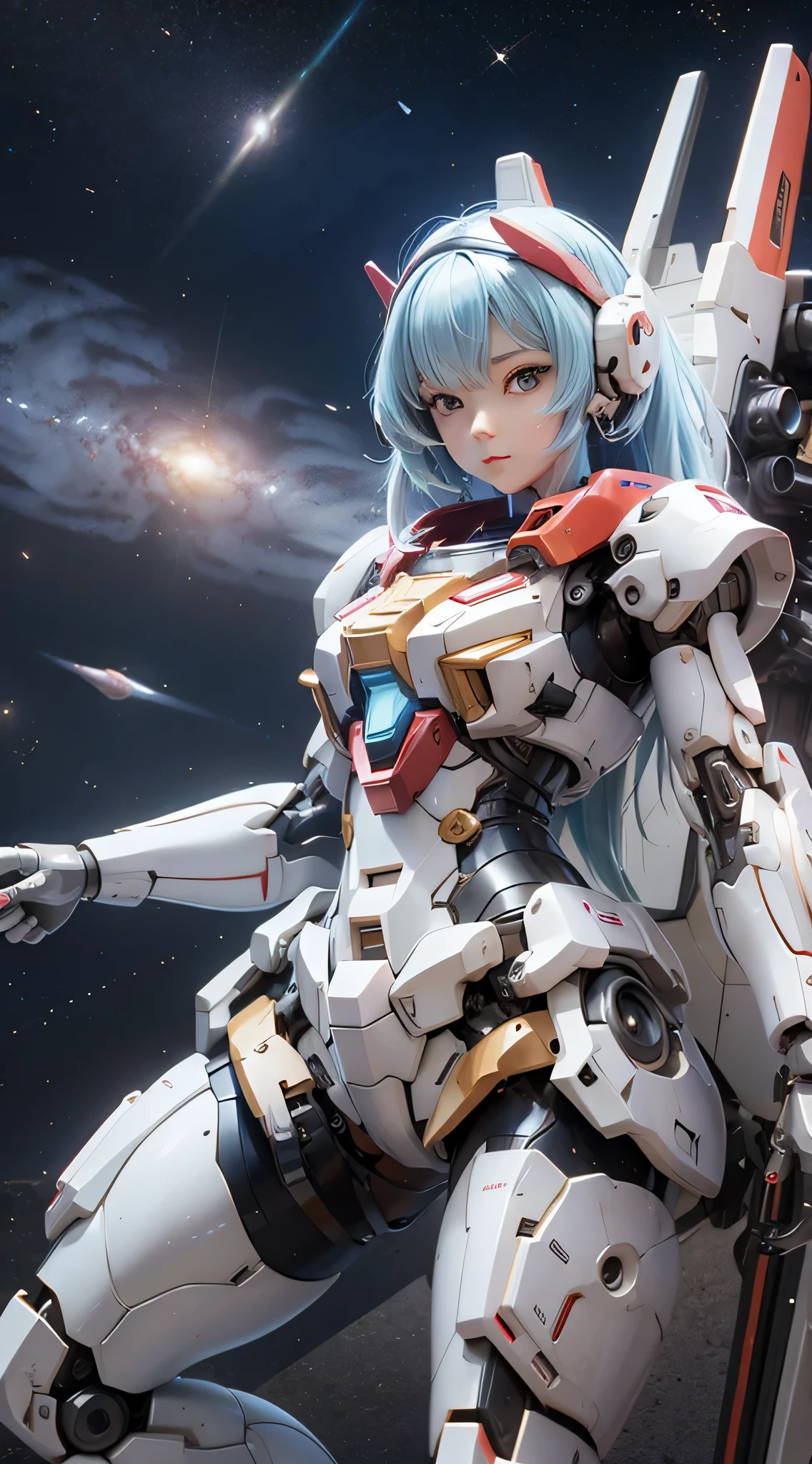 anime,High resolution,clear sky,woman,mechanical woman,armed,nostalgic,universe,gundam,gun