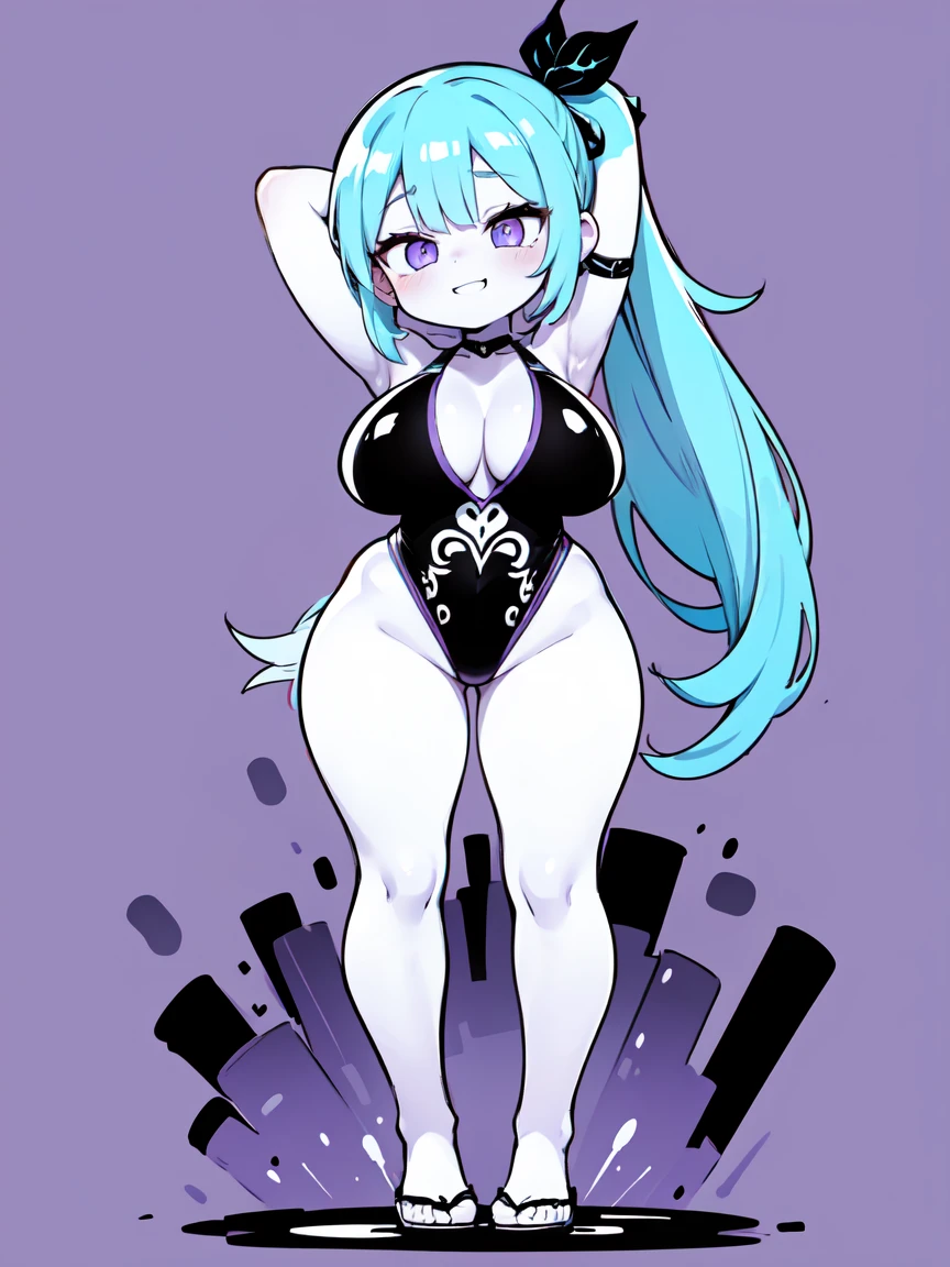 (masterpiece:1.3), (highest quality:1.3), (Super detailed:1.2), ((cute)), cute, (Lovely), ((sexy)), ((very detailed)), 4k, (8K), highest quality, (beautiful), figure, anime style, (thick line:1.2), Gradation, (full body), //, (arm behind head:1.2), leaning forward, //, cute女の子, 1 girl, , (alone:1.2), pink skin, //, huge breasts, (perfect eyes:1.2), (perfect iris:1.2), //, Long Side Ponytail Hairstyles, turquoise hair color, (beautiful目) //, (sexual expression:1.2), (Ahegao:1.3), (laughter), smile, //, abstract art (school swimwear), //, (monochromatic (lavender) cuteゼンタングルハートパターンの背景:1.3), (Zentangle Background), abstract background art