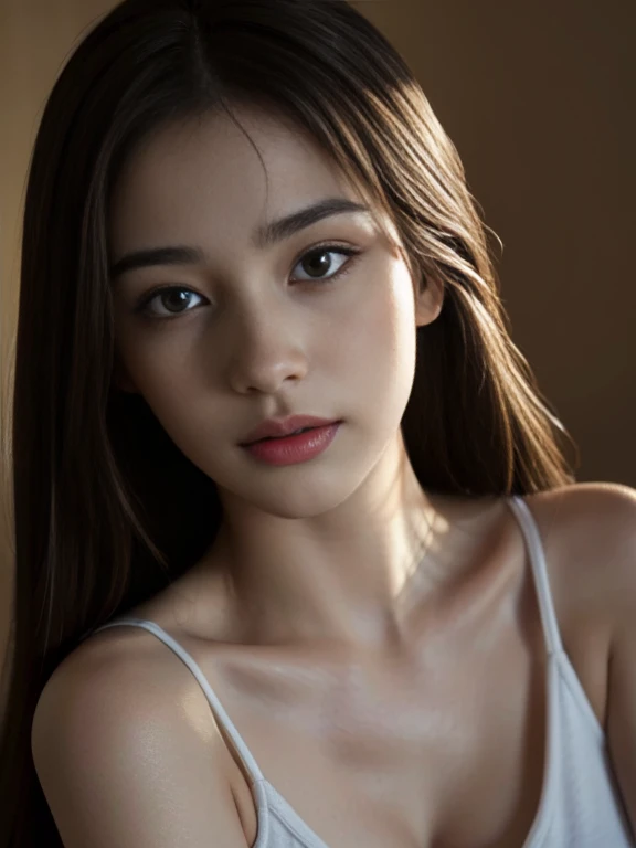 Beautiful girl in a semi-transparent maid outfit、Very beautiful girl、Elegant maid、Exquisite facial features、beautiful eyes、Long eyelashes、Small nose、thick lips、White skin、Flowing long hair、Beautiful posture、light、Soft colors、Elegant and calm、(best quality、4K、8K、high resolution、masterpiece:1.2)、Very detailed、(real、Reality、Reality:1.37)