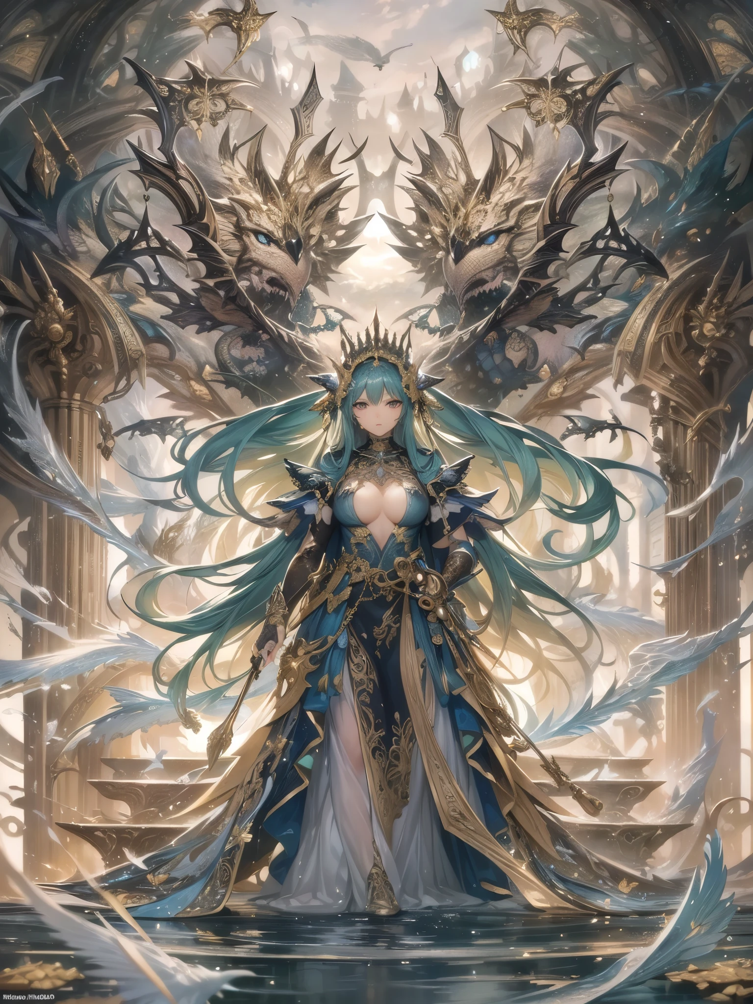 ((highest quality)),(ultra high resolution),(Super detailed),(detailed description),((best CG)),(best work of art),super precision art,amazing drawing art,(Fantasy art with intricate detail:1.5),