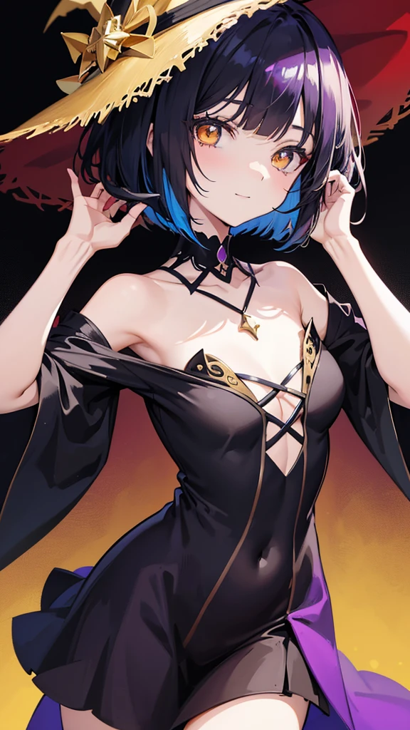 Detailed depiction of female facial features, Smooth and delicate skin, his eyes are deep. at the same time, Demonstrate a combination of elegance and provocation through clothing and posture.