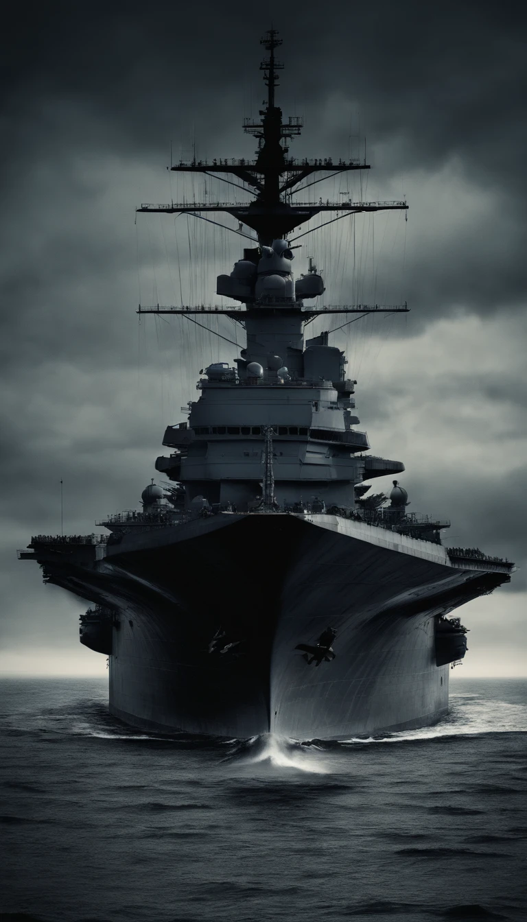 Aircraft carrier in the ocean