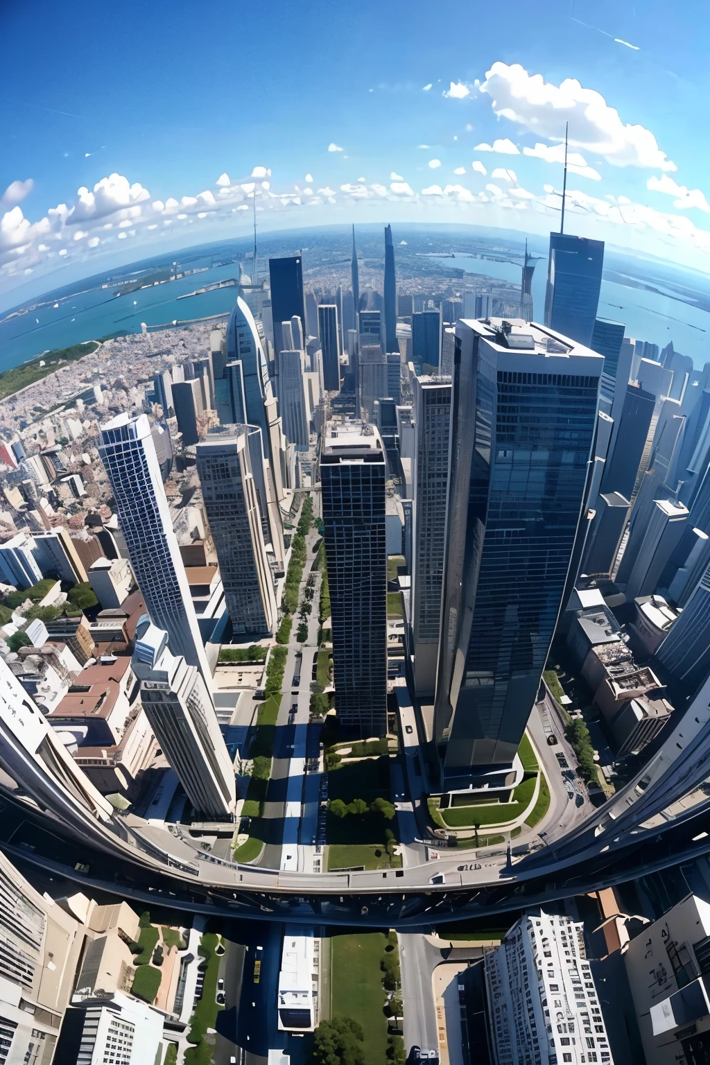 ((Best quality)), panorama 360 city America 1950