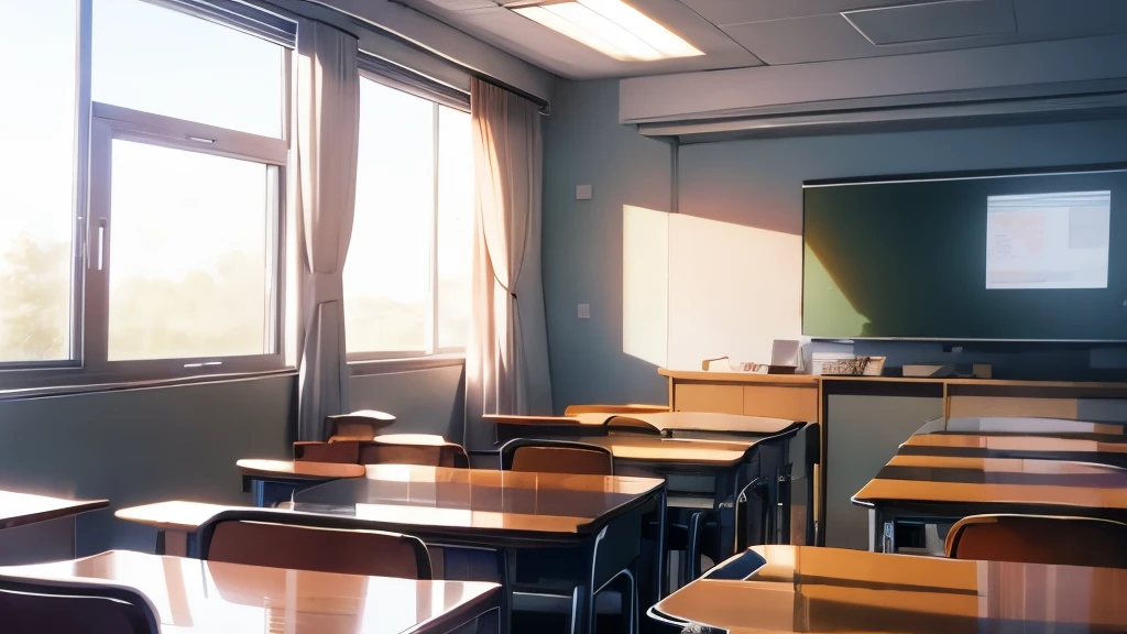 18 year old female、hair is black、long hair、eyes are big、uniform、In front of the classroom、