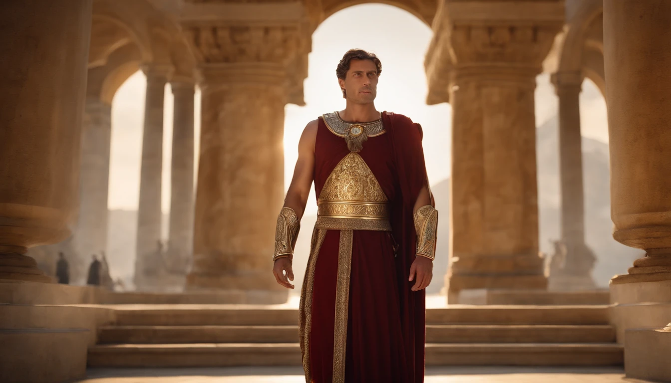 (best quality,4k,highres,masterpiece:1.2),ultra-detailed,realistic,portraits,beautiful detailed eyes,beautiful detailed lips,extremely detailed eyes and face,longeyelashes,roman emperor,Constantine the Great,imperial clothing,grand appearance,regal posture,historical presence,majestic aura,imposing figure,dramatic lighting,marble sculpture-like,ageless beauty,stoic expression,halo-like glow,rich color palette,sumptuous robes,elaborate gold accents,ornate throne,serene background,imperial authority,commanding presence,royal palace,magnificent architecture,awe-inspiring atmosphere,imperial insignia,lion motifs,radiating power,monumental grandeur,eternal legacy,divine ruler,golden age,legendary conqueror,symbol of Roman Empire,inspiration for artists throughout history.