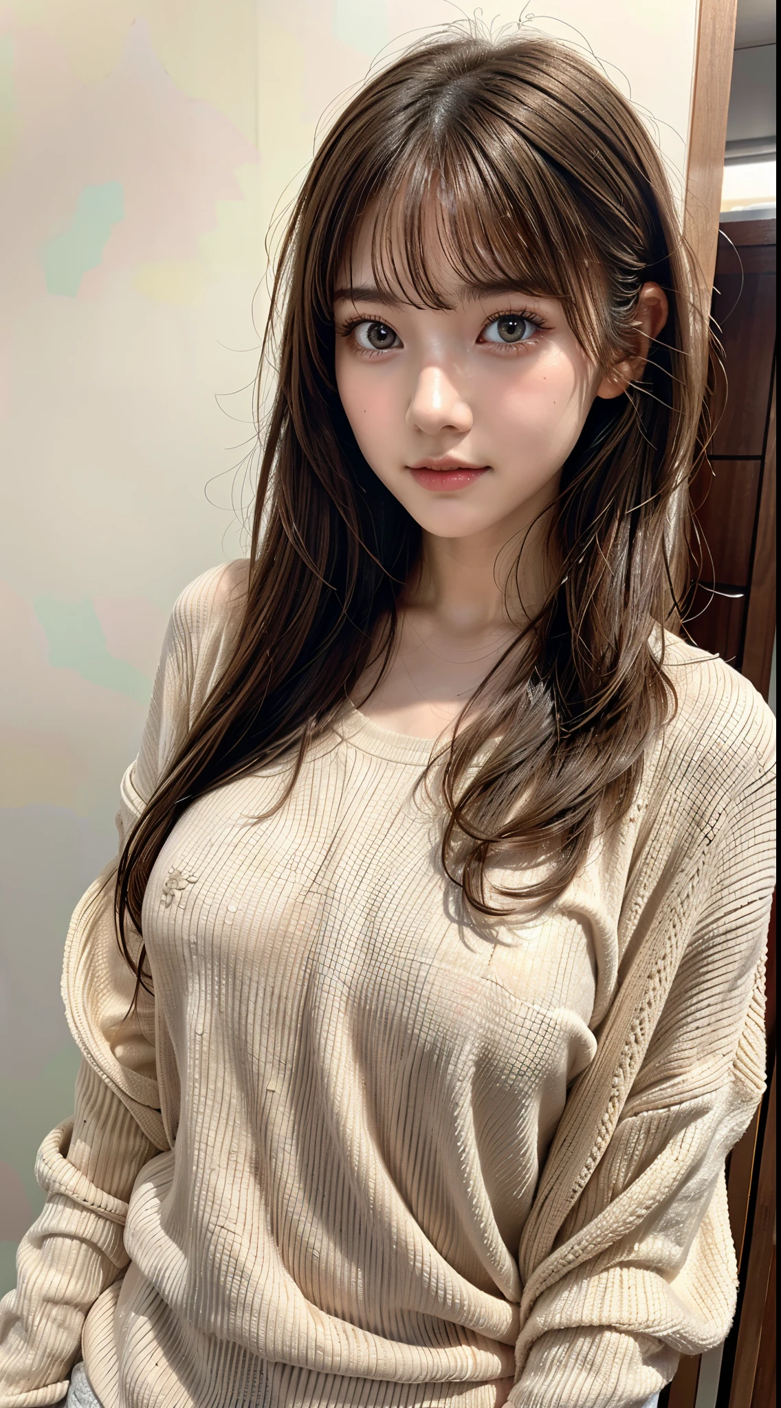 Emily is 23 years old with light brown hair。, Usually secured in a bun or ponytail. His eyes are green and expressive, You can feel his kind and warm personality.. Her height is average, About 1.65m, Thanks to my exercise habits、Has a slender body with clear contours. Emily likes to wear simple and comfortable clothes, wears practical clothes, Long sleeve blouse and neutral color. She usually doesn&#39;t wear makeup, prefer a natural look. highest quality, realistic pictures, 32k.  