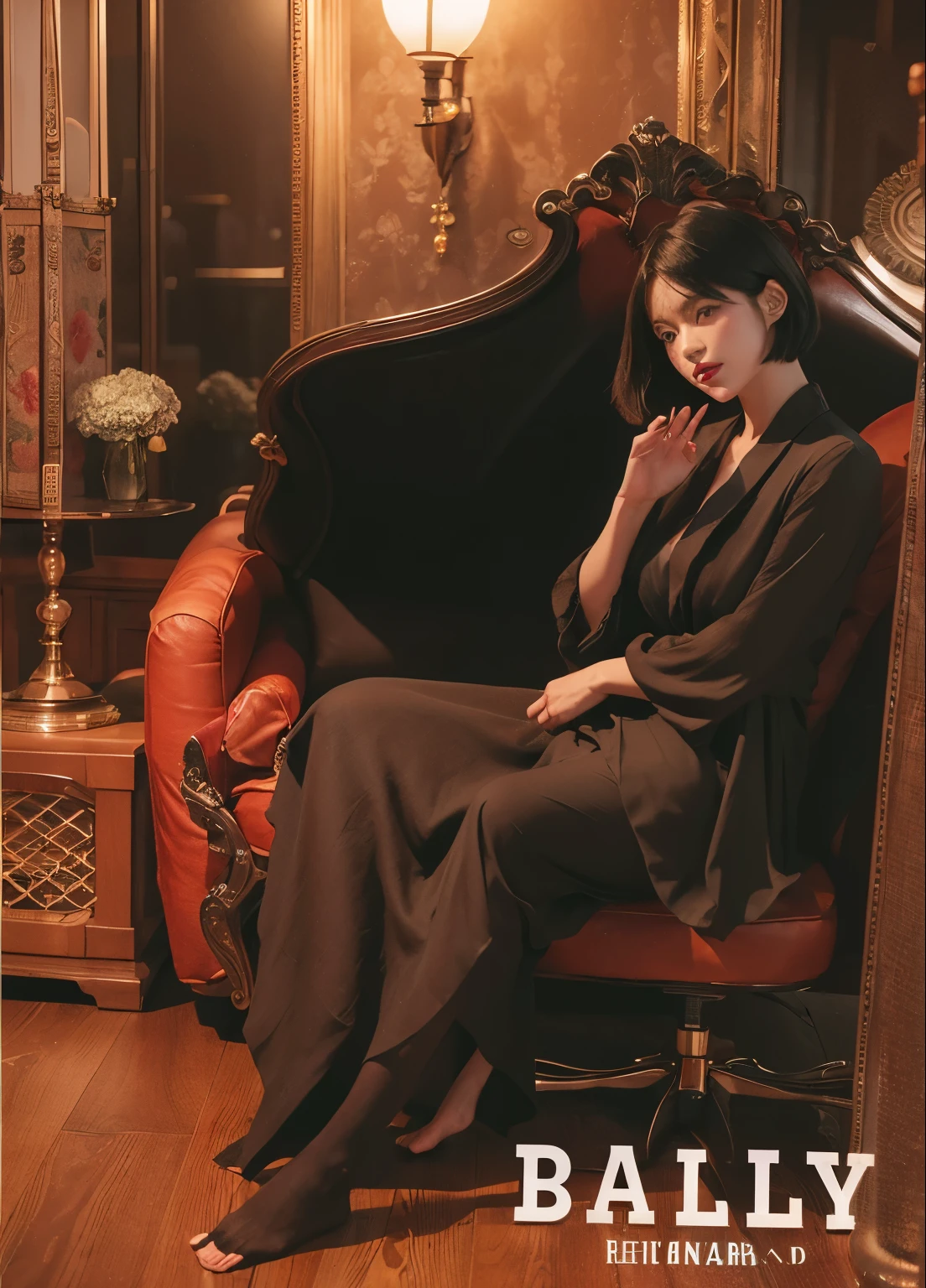 (Best quality, 8k, 32k, Masterpiece, UHD:1.2) "Generate a captivating artwork featuring a young Japanese girl model with short, sleek black hair styled in a chic bob haircut. Envision her bathed in dramatic cinematic lighting, creating an atmosphere of allure and mystery. Emphasize a romantic aesthetic vibe, showcasing the model in a poised and elegant pose that evokes a sense of intimacy and sophistication. Utilize warm and soft tones to enhance the romantic ambiance, and consider incorporating elements like flowing fabrics or flowers to add a touch of ethereal beauty. Capture the essence of romance and beauty through the model's expression, the play of light and shadows, and the overall aesthetic, creating a visually compelling and emotionally resonant piece." (perfect eyes), flawless skin, flawless face, cinematic, tight body, ((well-proportion female hands)), ((female hands with five digits)) ((Body is well proportioned)), ((chic bob haircut)), soft focus ((Short Black Hair)), ((guitar))