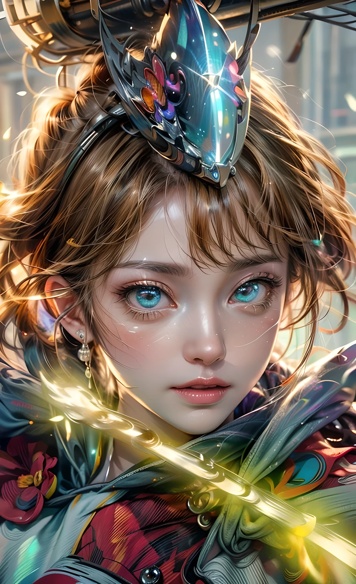 Masterpiece, Best Quality, high quality, high definition, high-quality textures, High-quality shadow, high detail, Beautiful detailed, finely detailed, extremely detailed CGI, detailed texture, a realistic representation of the face, Realistic, Colorful, tender, cinematic lighting, Side light, lens flare, Ray Tracing, tailed beautiful tender muzzle, Detailed beautiful delicate eyes,