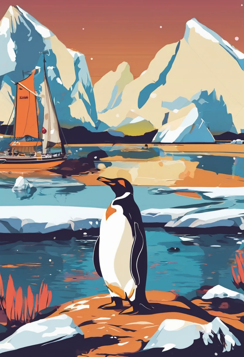 Vector Art:빙하의 Penguin,Penguin:antarctic,cute,아주wonderful,Works created by professional designers,rich colors,wonderful,funny