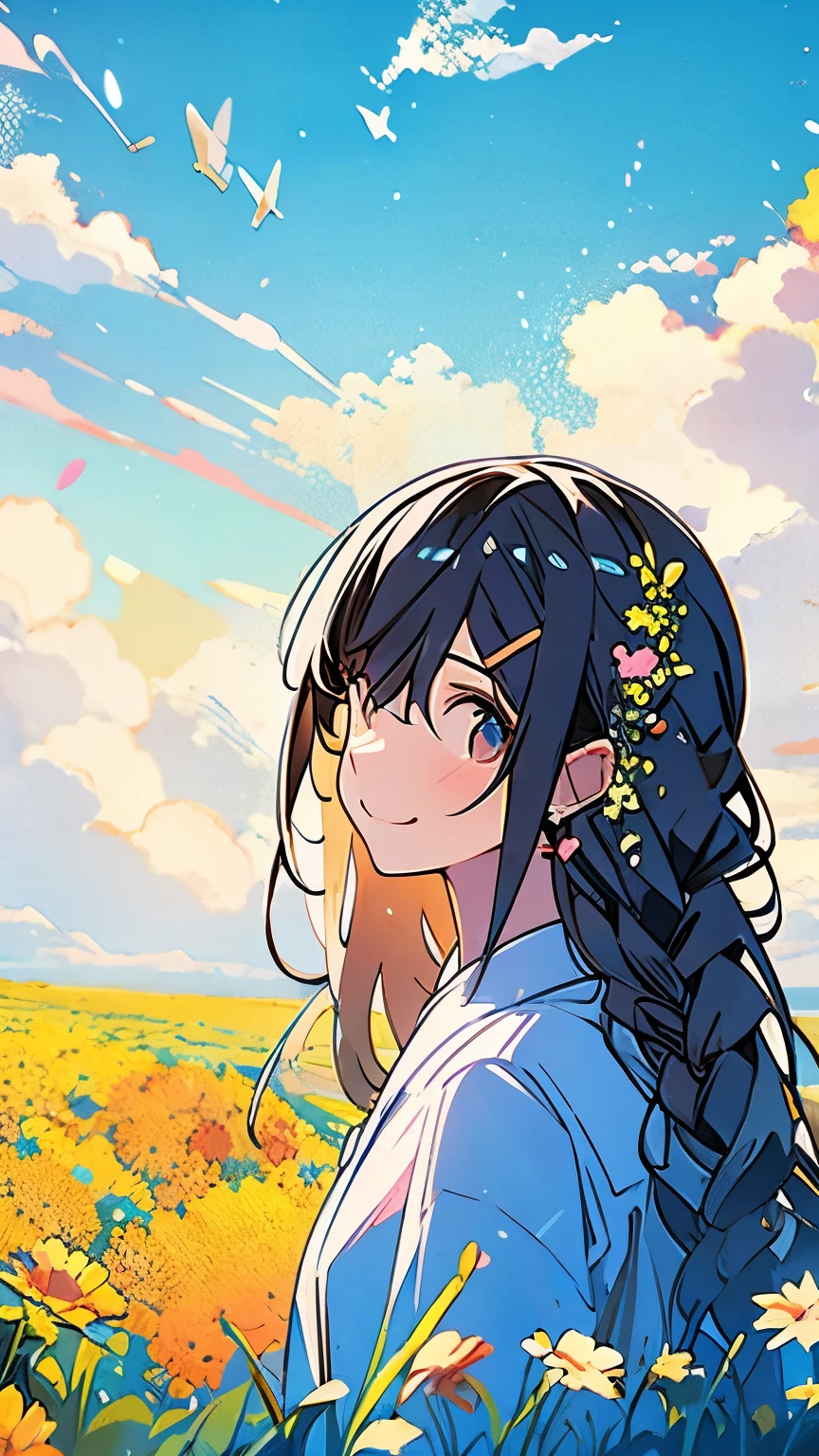 ((((masterpiece)))), best quality, very_high_resolution, large_filesize, full color, one girl,Beautiful long black hair, Kemo ears, , in nature, best smile, best smile,