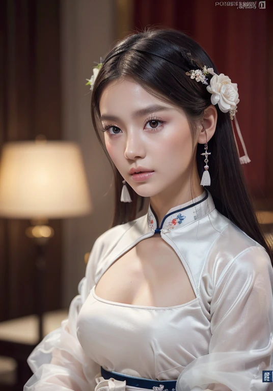 1girl, ((very transparent Hanfu qipao)), (erotic_), ((focuss closeup face)), pretty young (Russian) (Asian) (masterpiece), top Chinese model, (aphrodite goddess), (beauty breast), very best quality detailed face:1.5, privium room, (8k HD graphic, (soft and chill light), best quality detailed ultra highres:1.2 dynamic lighting, artstation, winner photography, volumemetricslighting),