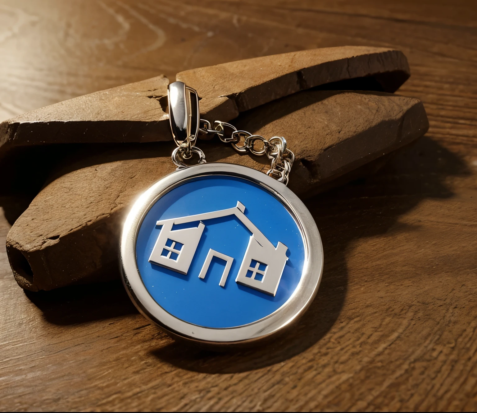 Design a keychain which will be used for the keys of houses made by business man for needy ones in memory of his belated wife named Alka.