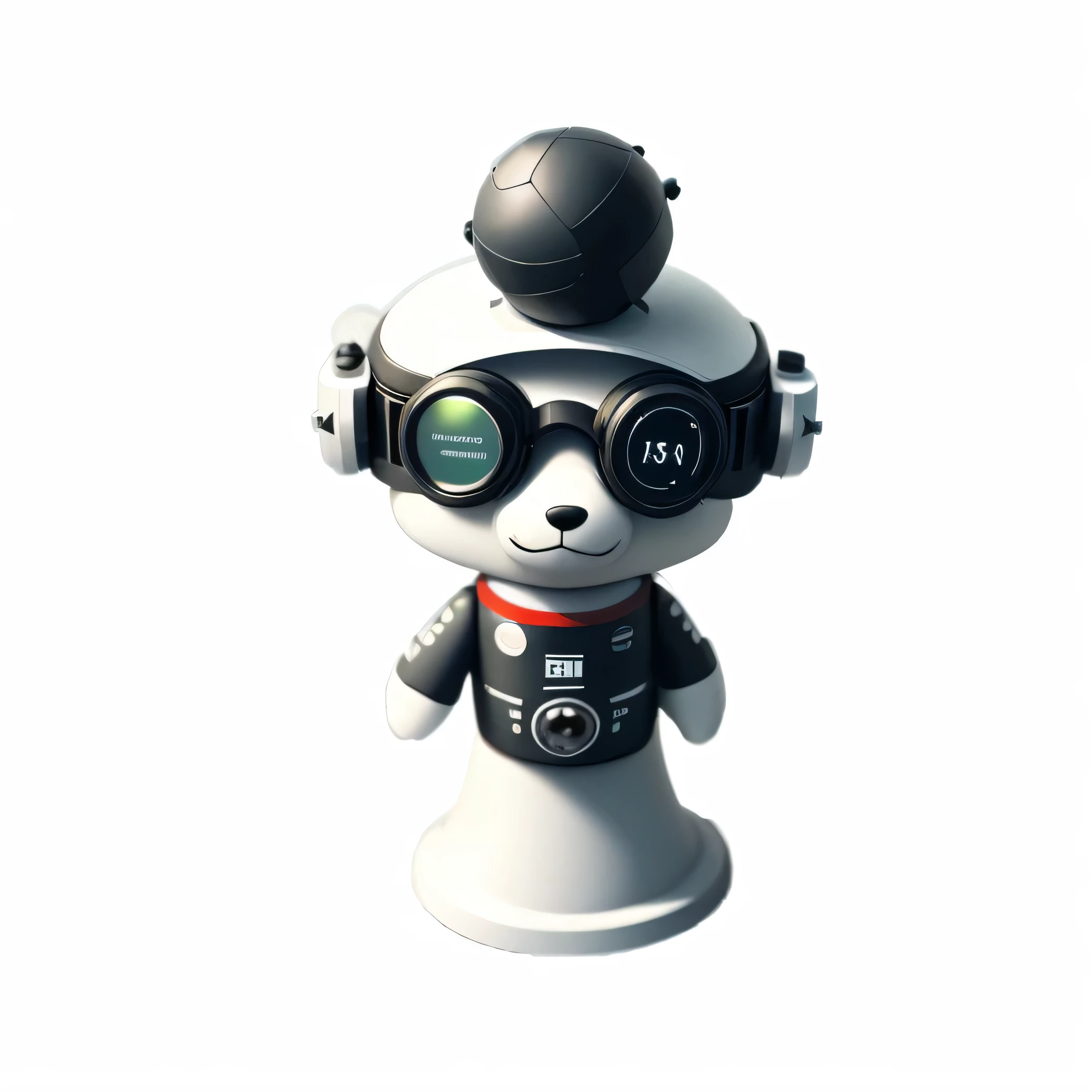 There is a robotic polar bear wearing goggles and a helmet, Mechanical dolls, vinyl designer toys, Toy character design robot, vinyl toy figurine, robot dog, Lovely! C4D, Airbrush Rendering, Stylized for 3D rendering, Lovely robot, 3d kids, Lovely 3 d render, 3D model of Japanese mascot