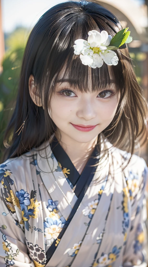 (kimono),random pose,、(highest quality,masterpiece:1.3,超A high resolution,),(super detailed,caustics),(Photoreal:1.4,RAW shooting,)ultra-realistic capture,very detailed,High resolution 16K human skin close-up、 Natural skin texture、Skin looks even-toned and healthy、 Use natural light and color,1 girl,Japanese,28 years old,cute,black haired,middle hair,,smile,,(Depth of the bounds written、chromatic aberration、wide range of lighting、natural shading,freckles,Mole under left eye
