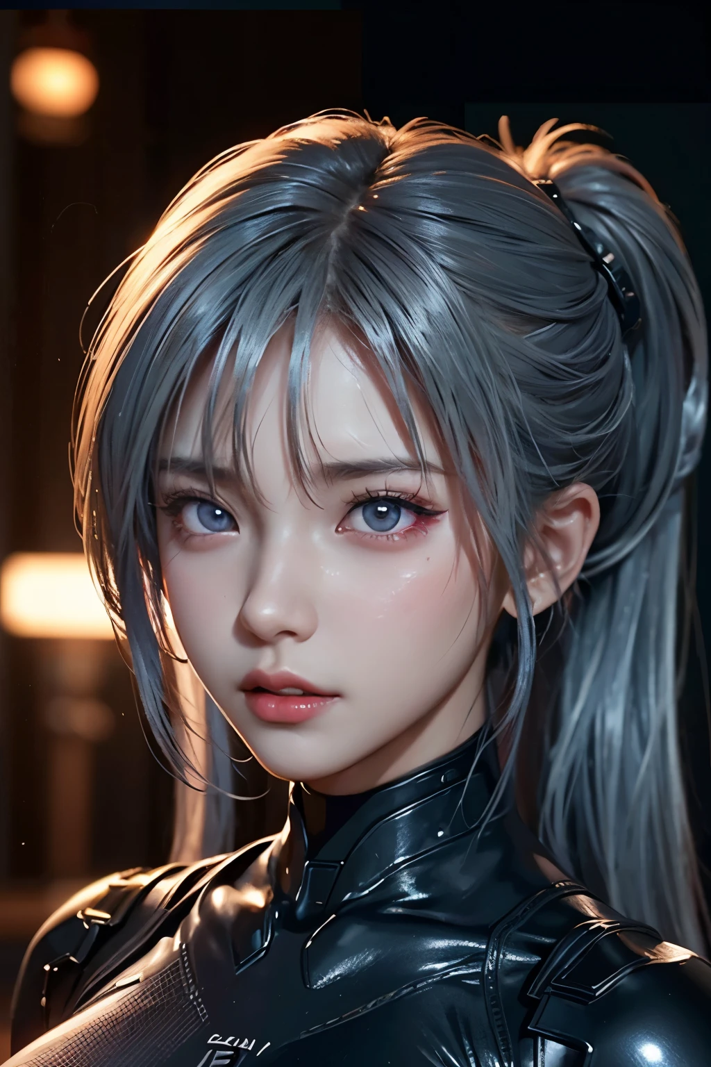 girl, full body, battle scenes, kick, red cyber punk suit, bloody, sexy, silver color hair, perfect body, huge butt, wide open ass hole, beautiful tits, high detailed real nipple, beautiful eye, high detailed pupil, double eyelid, beautiful vagina, high detailed real clitoris, high detailed real skin, high quality skin, sweaty skin, cry face, orgasm face, professional lighting, real shadow, masterpiece,