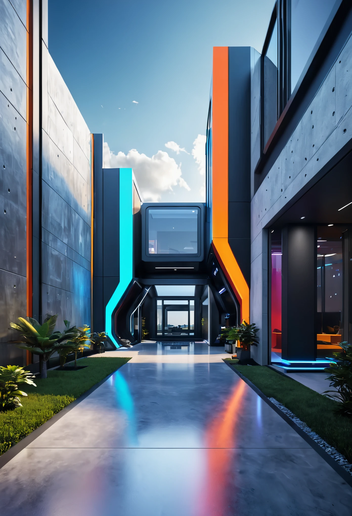 realista, espacial, futuristic, colorido espacio exterior