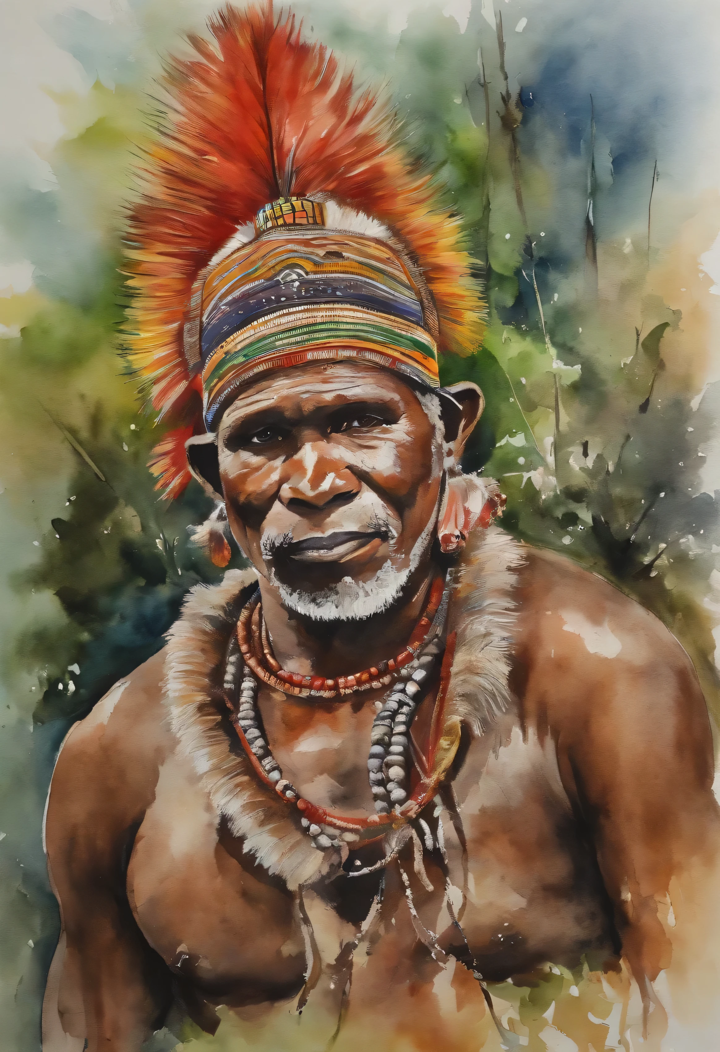 pemuda Papua pakai mahkota khas papua(koplok)