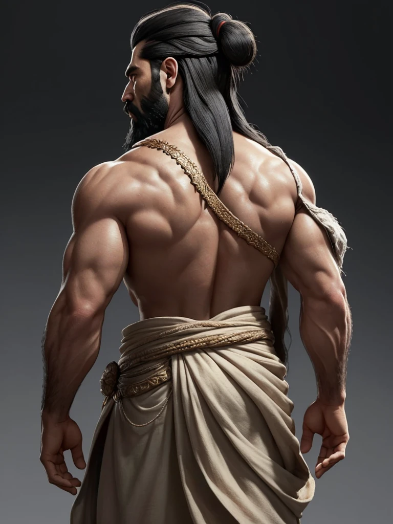 (masterpiece), (best quality),1boy,solo,black hair,(black beard) ,plenty of beard, (ancient man:1), ancient luxurious long clothes, animation style render, 3D , Mesopotamian king, full body, standing, (pixer style) ,(Bokeh) ,(clay) ,(sharp focus),(simple back groud:1.5)