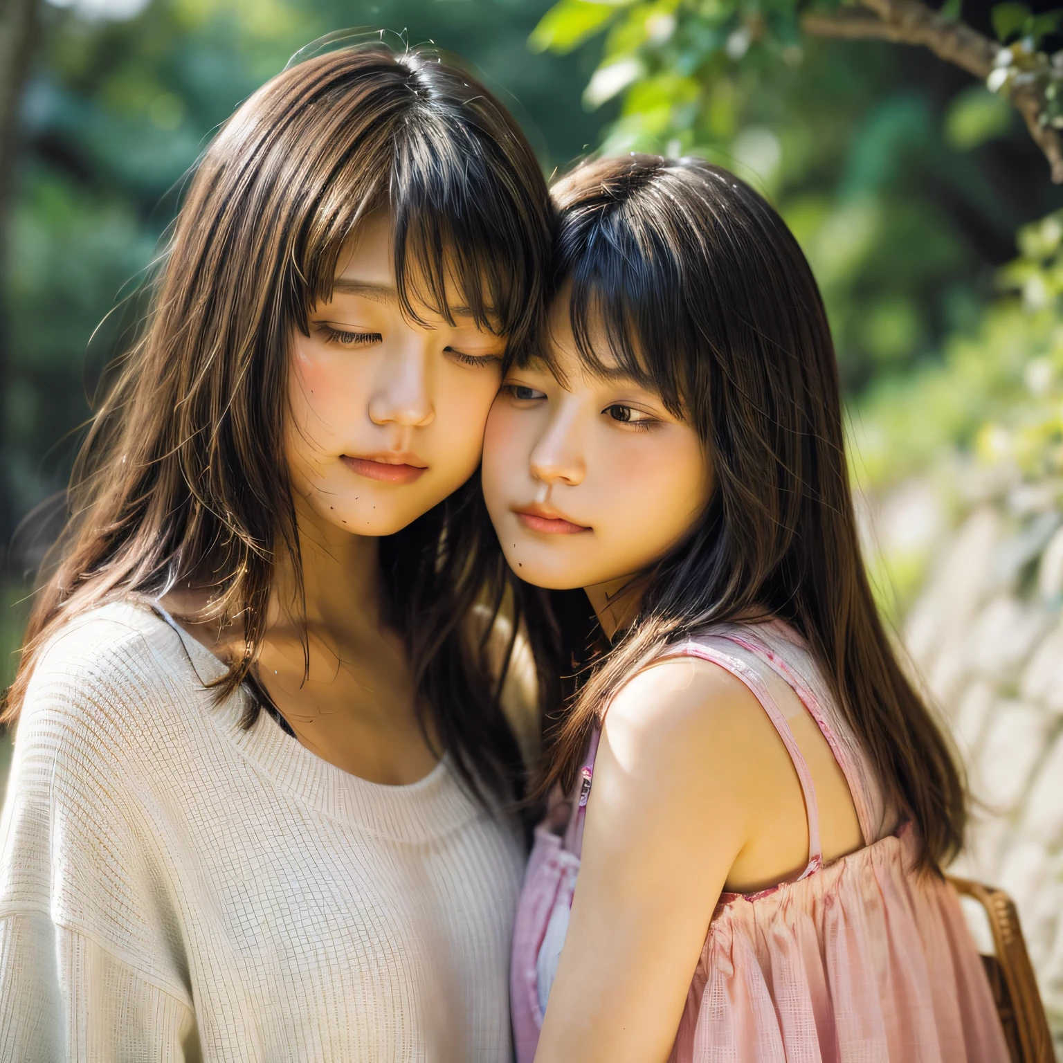 1 Female,((One girl)),((16 years:1)), cowboy_shot,(from_front:1.5),squat,Hug your feet, On the grass,10 generations, Very young,純真なbeautiful少女たち, Idol's face, Delicate girl:1, (Ankle socks:0.8),(Tunic blouse:1.0), (Ruffled tops:1.0), (trainer:1),(cardigan:1),Sleeves are longer than the wrist, overly too long sleeves, (denim_skirt:1.3),at the park,(knees_Away:0.8),(white_pantiess are visible:1.2),(seamless_pantiess:0.9), (Camel Toe:1), (race_embroidery_panties:1), masterpiece, Highest quality, 8k,(beautiful_skin:1),Detailed face,Smooth bristles, Glowing black eyes,Sparkling eyes,Childish,RAW Photos, Professional Lighting, Film Grain, chromatic aberration,Expressionless, (Small eyes and face:1.0), (Bokeh:1.1),School Bags