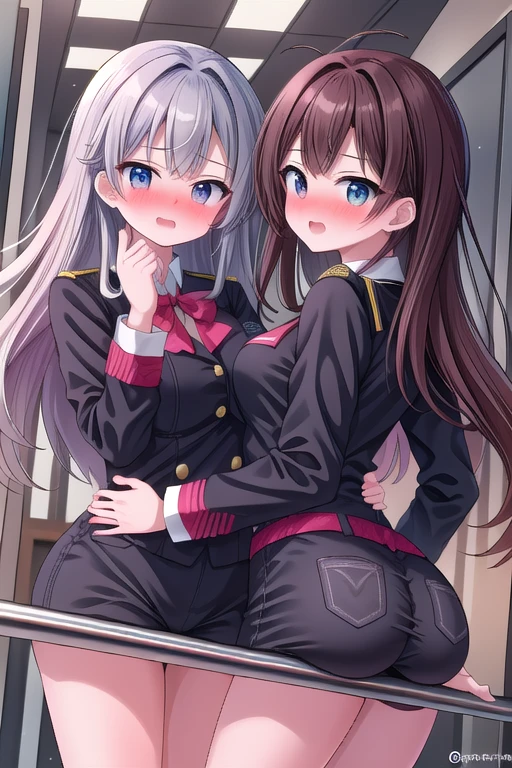 2 ragazze diverse viste da dietro,ass support,guardandole da dietro,grande culo,grandi tette,felice di stare con te,enorme culo,enormi tette,ultra-highres, ultra-detailed, best quality,perfect hands,2 ragazze,2 lawyer uniform girls,office
