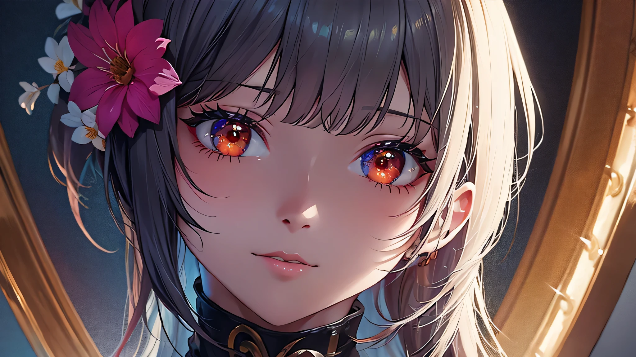 (insanely detaileda, full bloom:1.5), ((Solo)), (Highest Quality, (colourfull), (High Sharpness), ((Detailed pupils)), With gray eyes, ((Painting:1.1)), (Digital Painting:1.1), Detailed face and eyes,masutepiece, Best Quality, extremely detailed photo:1, 8K, tome...
