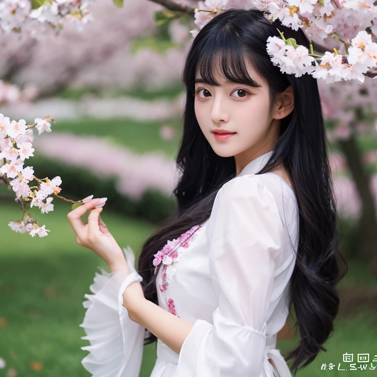 highest quality long black hair cherry blossoms
