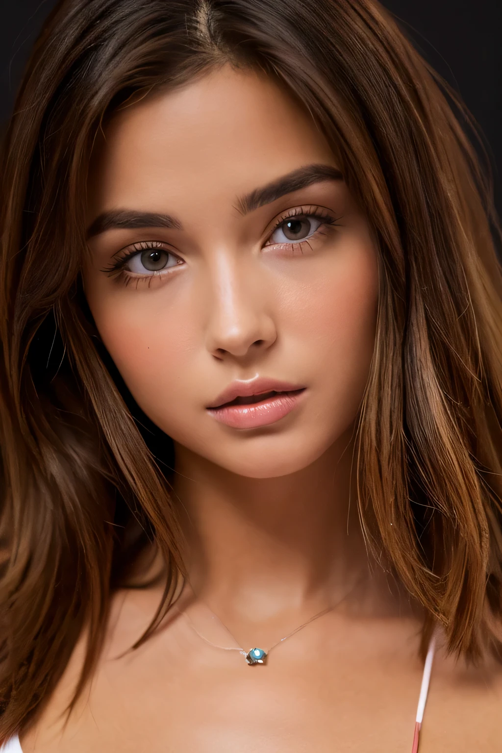 femme brune nue