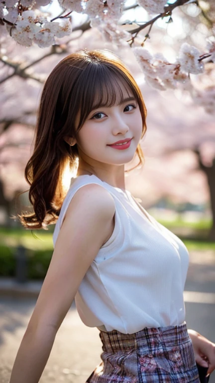 (highest quality,masterpiece:1.3,ultra high resolution),(Super detailed,caustics,8K),(realistic:1.4,RAW shooting),5 girls,(smile and look down at the camera),(front shot:1.1),(look forward),22 years old,Super cute,Japanese,glamorous,(small tits),(close),(chest focus),street,sunlight,Natural light,(Backlight),(A bright light shines from behind),(Lens flare),professional writing,(cowboy shot),(Low - Angle:1.3),(mini skirt),spring fashion trends,full body shot,(realistic cherry blossoms),(full bloom),(Cherry-blossom viewing),(Hanabubuki)