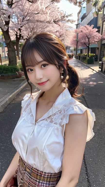 (highest quality,masterpiece:1.3,ultra high resolution),(Super detailed,caustics,8K),(realistic:1.4,RAW shooting),5 girls,(smile and look down at the camera),(front shot:1.1),(look forward),22 years old,Super cute,Japanese,glamorous,(small tits),(close),(chest focus),street,sunlight,Natural light,(Backlight),(A bright light shines from behind),(Lens flare),professional writing,(cowboy shot),(Low - Angle:1.3),(mini skirt),spring fashion trends,full body shot,(realistic cherry blossoms),(full bloom),(Cherry-blossom viewing),(Hanabubuki)
