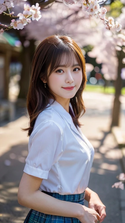 (highest quality,masterpiece:1.3,ultra high resolution),(Super detailed,caustics,8K),(realistic:1.4,RAW shooting),5 girls,(smile and look down at the camera),(front shot:1.1),(look forward),22 years old,Super cute,Japanese,glamorous,(small tits),(close),(chest focus),street,sunlight,Natural light,(Backlight),(A bright light shines from behind),(Lens flare),professional writing,(cowboy shot),(Low - Angle:1.3),(mini skirt),spring fashion trends,full body shot,(realistic cherry blossoms),(full bloom),(Cherry-blossom viewing),(Hanabubuki)