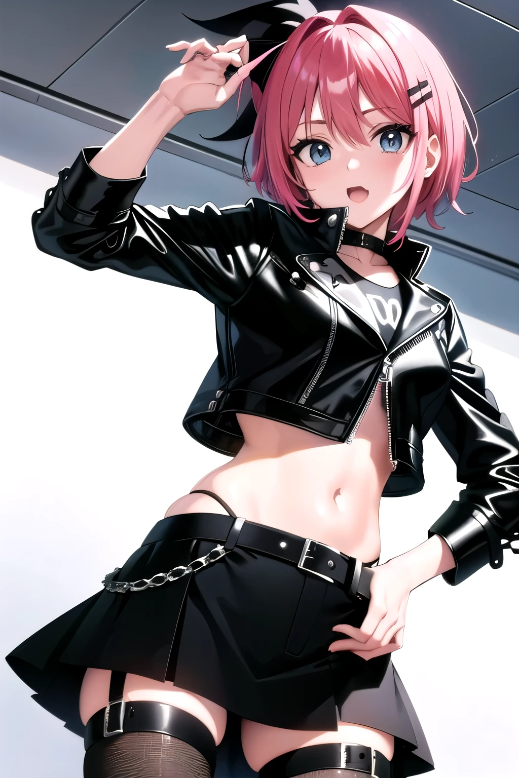 anime girl en tenue de cuir noir posant avec un chapeau et une veste en cuir et une jupe en cuir, seductive anime girl, art cg anime lisse, fille anime d&#39;female action, dressed in&#39;une veste en cuir courte, cyberpunk anime girl, Badass Anime 8K, female cyberpunk anime girl, meilleur fond d&#39;Screen anime 4K konachan, elle porte une veste en cuir, dressed in&#39;une veste en cuir, 2b, 2 b