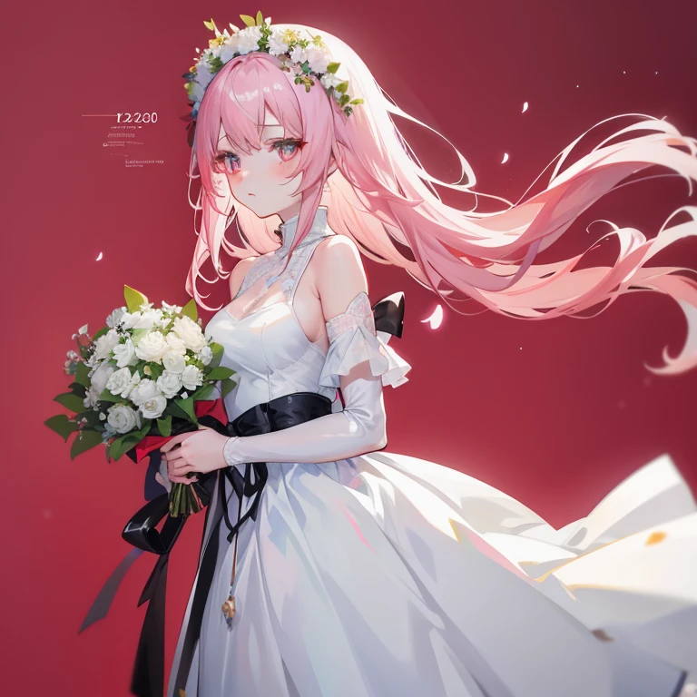 anime girl in white dress holding a bouquet of flowers, guweiz on pixiv artstation, guweiz on artstation pixiv, guweiz,  in dress, artwork in the style of guweiz, cute anime waifu in a nice dress, best anime 4k konachan wallpaper, digital art on pixiv, anime moe artstyle