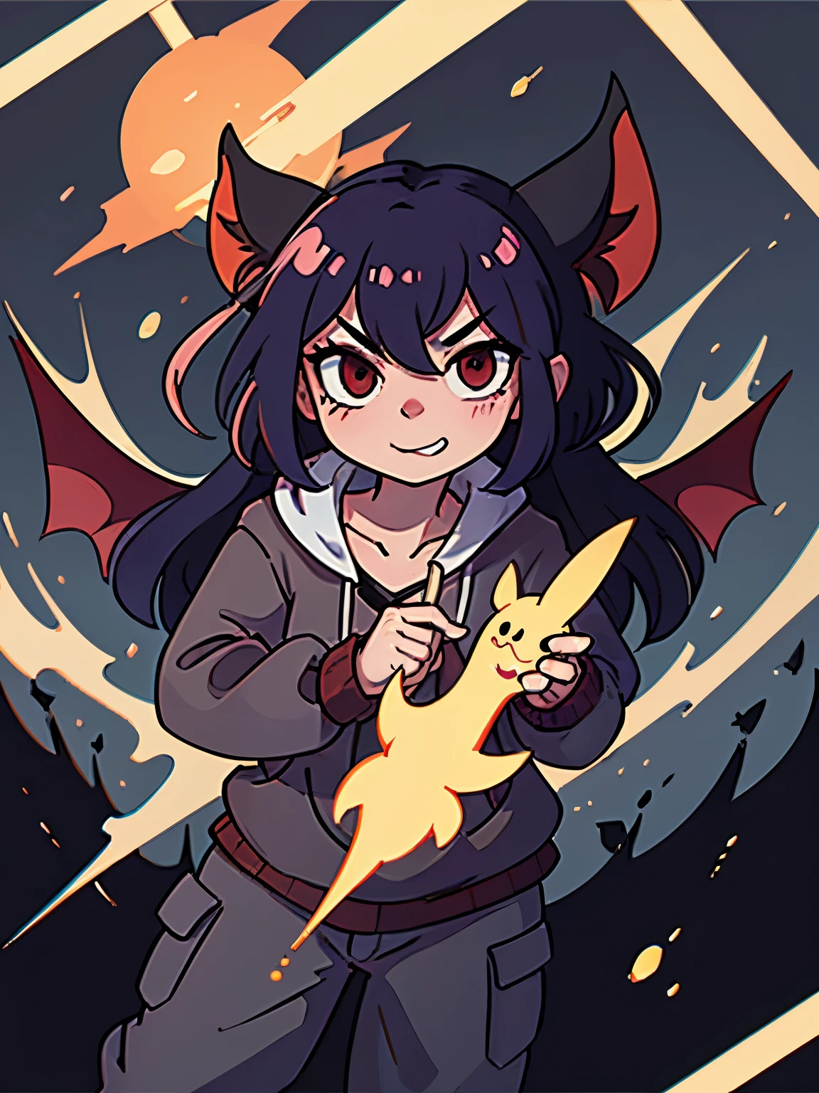 mischievous bat, ultra detailed, high quality, 8k resolution