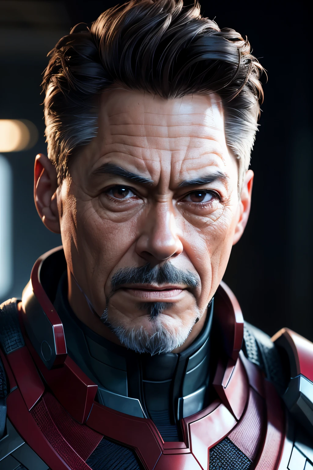 marvel, Tony Stark Old Man, realistically, Thank you Dynamic(_ _)mClock light, old, gray stubble, full shot, (Highly detailed CG Unity 8K wallpaper), Trending with ArtStation, Trending on CGsociety, high detail, sharp focus, dramatic, realistic