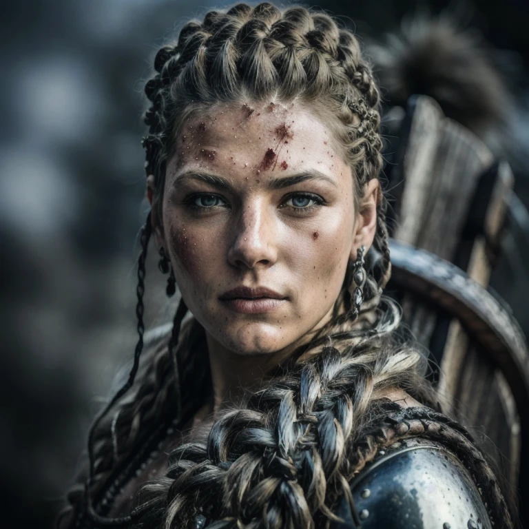 kathwin braided hair , analog style, intricate upper body portrait of ( woman:1), nordic warrior, silver hair, blood splatters, barbarian armor, furs, (looking_to_camera:1.1), battle stance, angry, snowy
analog style, hyper realistic lifelike texture dramatic lighting, nikon RAW photo,8 k,Fujifilm XT3,masterpiece, best quality, realistic, photorealistic,ultra detailed,extremely detailed face,

