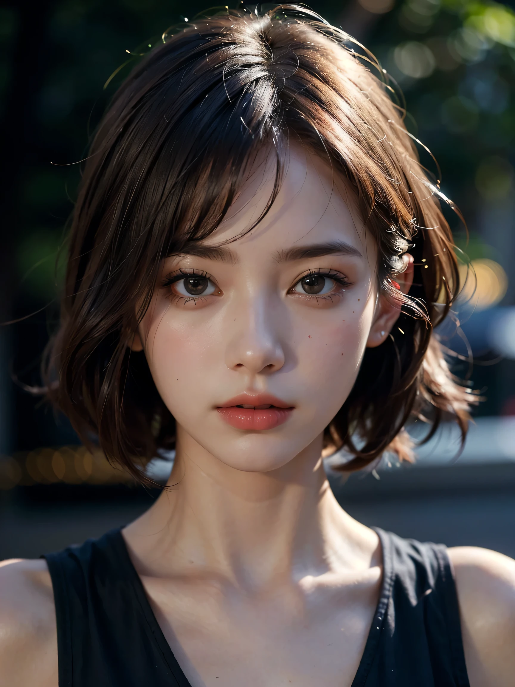 1girl, (looking at viewer:1.2), detail face, (a girl standing, rending on cgsociety, black shadows, streaming, new york backdrop), romanticism, atmospheric, (RAW photo, best quality), (realistic, photo-realistic:1.3), masterpiece, an extremely delicate and beautiful, extremely detailed,