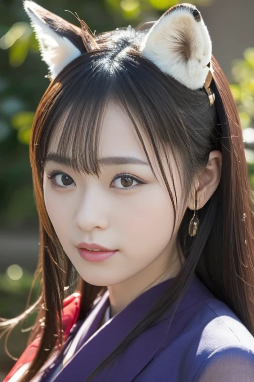 splash art, Portrait of beautiful fox Japanese traditional mask with ribbon, , magic, realistic, by DKCW