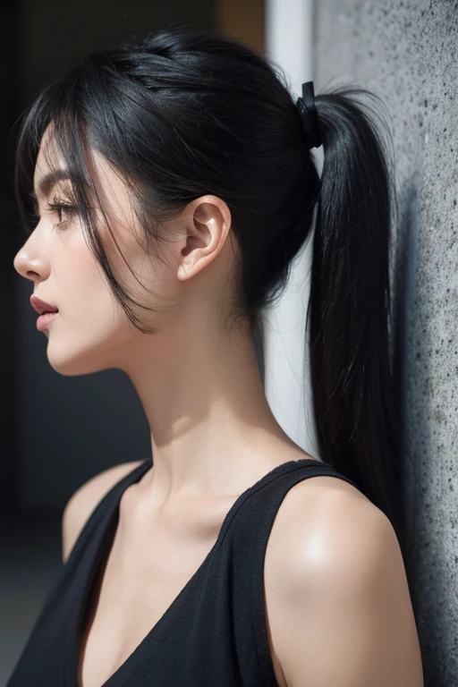 pony tail black hair bad girl